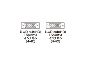 Connector diagram of Nylon Mesh Display Cable (Analog RGB, 1.5 m)