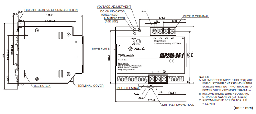 Unit Type Power Supply, DLP Series 