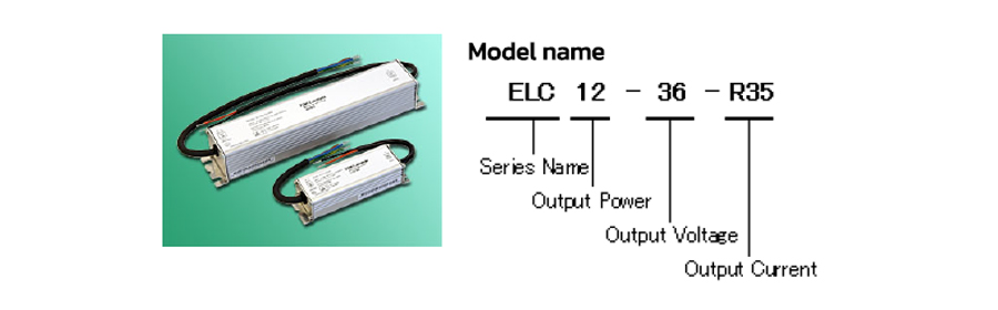Constant-Current Power Supply ELC Series for Dust and Water Type LED Equipment 