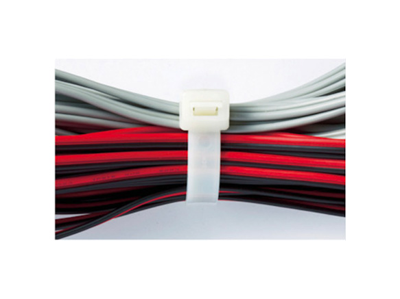 The wide size type with a width of 12.7 mm has a tensile strength of 1,117.2 N and is extremely robust. It is possible to strongly bundle multiple cables together.