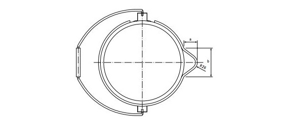 Dimensional outline drawing from above.