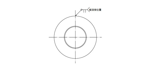 Dimensional drawing viewed from above.