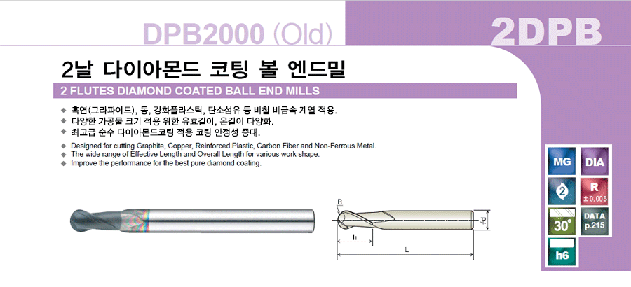 Short Ball End Mill [2DPB (DPB2000)]:Related Products
