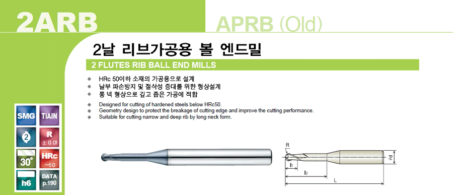 Rib Ball End Mill [2ARB (APRB)]:Related Products