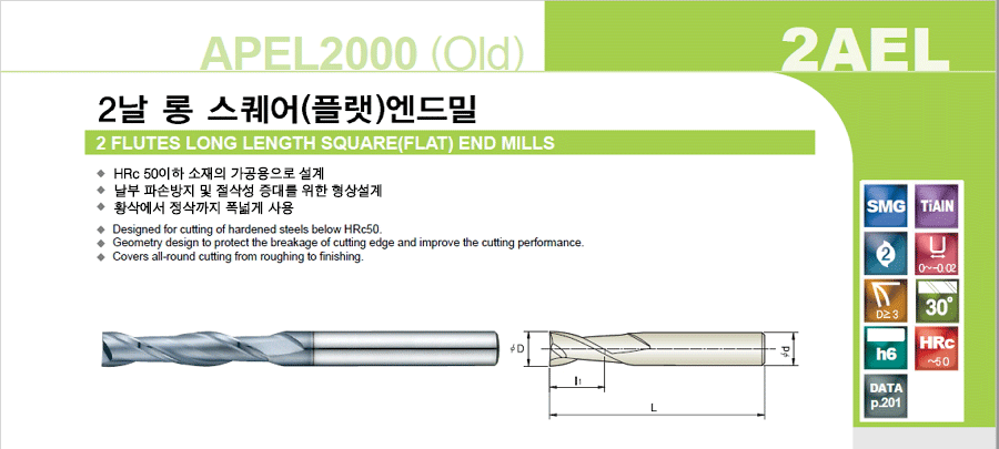 Long Square End Mill [2AEL (APEL2000)]:Related Products