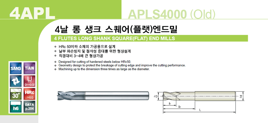 Long Shank Square End Mill [4ALS (APLS4000)]:Related Products