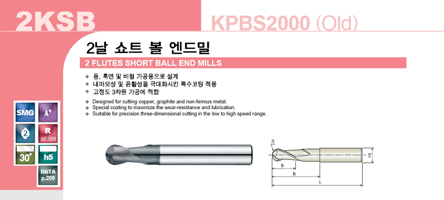 Short Ball End Mill [2KSB]:Related Products