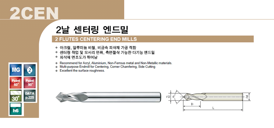 Centering End Mill [2CEN]:Related Products