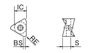 Drawing of Phoenix series, insert for 6-corner shoulder milling cutter PSTW