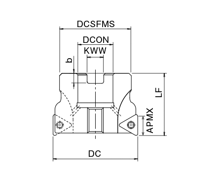 Selection support 4 of Phoenix series, insert for 6-corner shoulder milling cutter PSTW