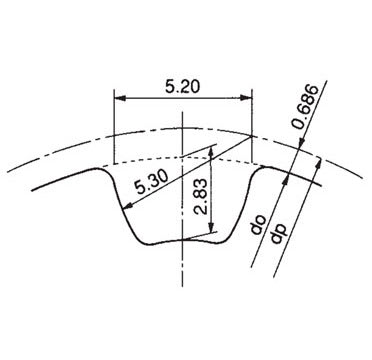 STS pulley, S8M type, drawing 1