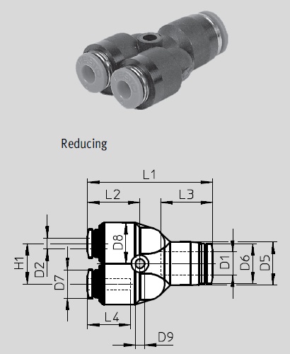 Straight piece, QSM Series 