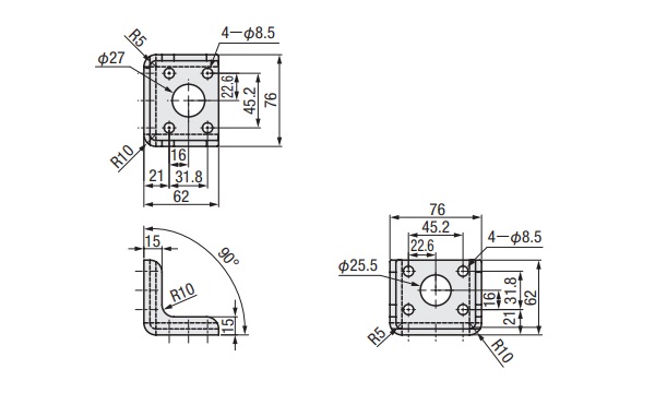 Auxiliary Fixing Base for Flange Base GH-36205M 