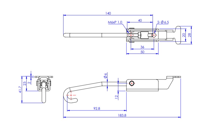 Toggle Clamp - Latch Type - J-Shaped Hook, GH-40402