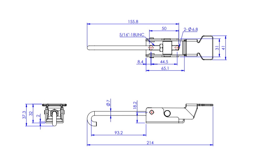 Toggle Clamp - Latch Type - J-Shaped Hook, GH-40702