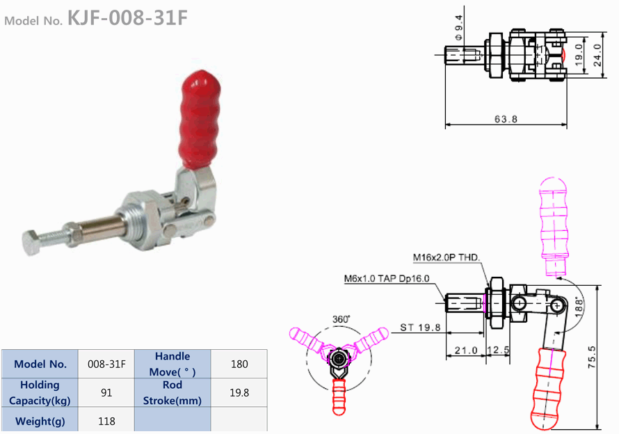 Toggle Clamp - Push/Pull Type (KJF-008F): Related Products