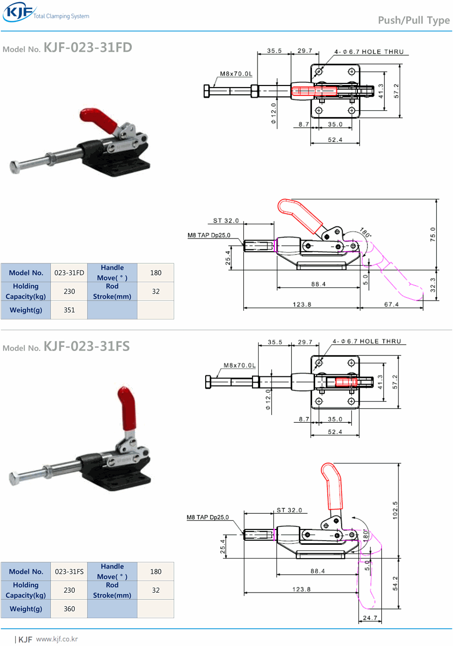 Toggle Clamp - Push/Pull Type (KJF-023FD/FS): Related Products