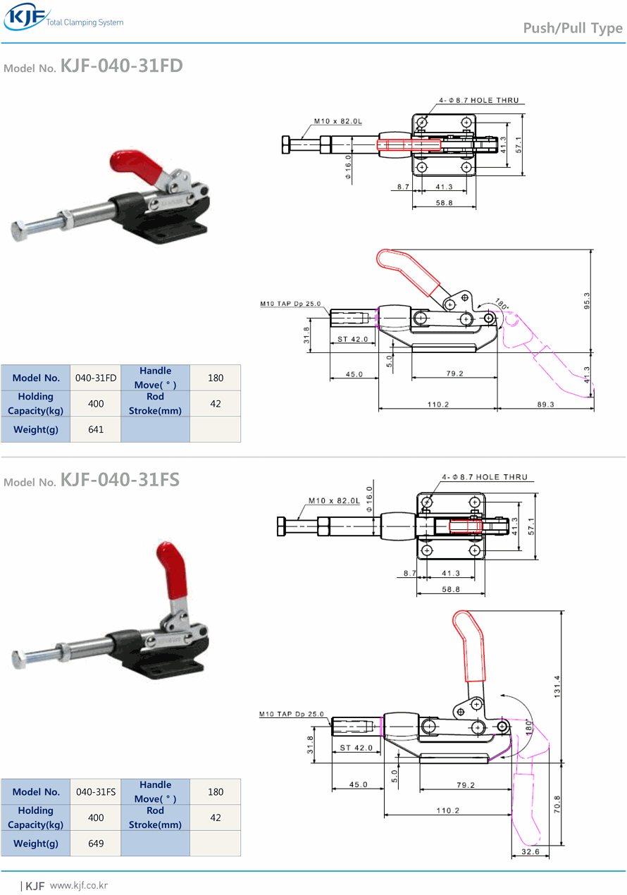 Toggle Clamp - Push/Pull Type (KJF-040FD/FS): Related Products