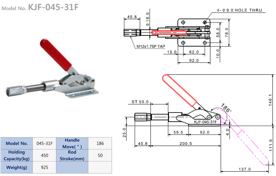 Kẹp chuyển đổi - Loại đẩy/kéo (KJF-045F): Sản phẩm liên quan