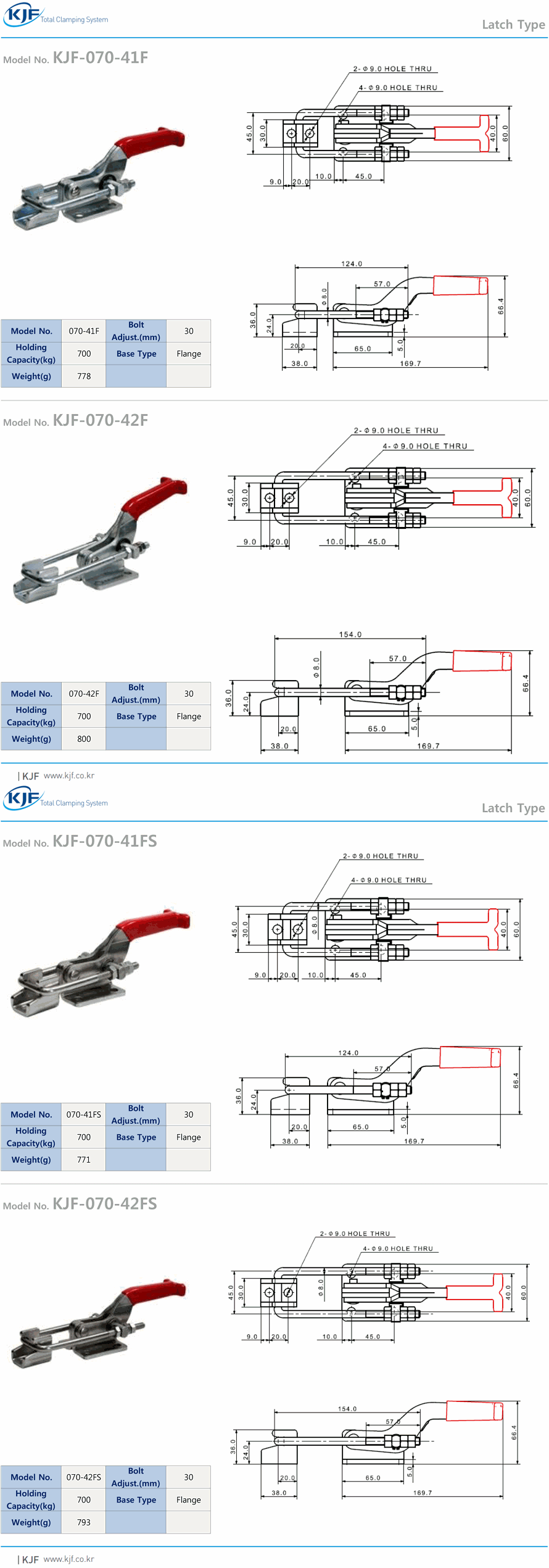 Toggle Clamp-Latch Type KJF-070F(S): Related Products
