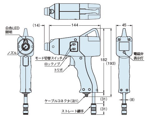 Product Specifications 02 of Pulse Air Gun Ionizer EC-G