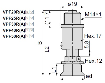 Vacuum Pad Standard Type VPF 