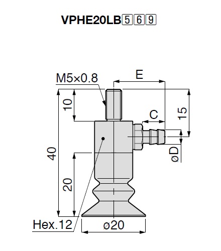 Vacuum Pad, Soft Bellows Type, VPHEW, One Touch Fitting Type 