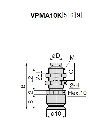 Vacuum Pad Nonskid Small Sized VPMA One-Touch Fitting Type 