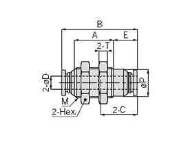 PM Bulkhead Union dimensional drawing* current product