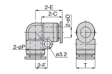 Dimensional drawing of Mini Type PV