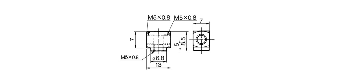 Tee M-5T outline drawing 