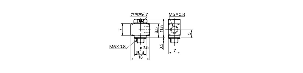 Universal Tee M-5UT outline drawing 