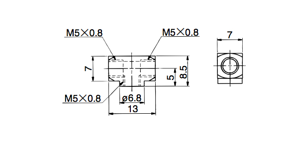 Tee 10-M-5T outline drawing 