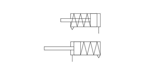 JIS symbol: Spring return/extend 