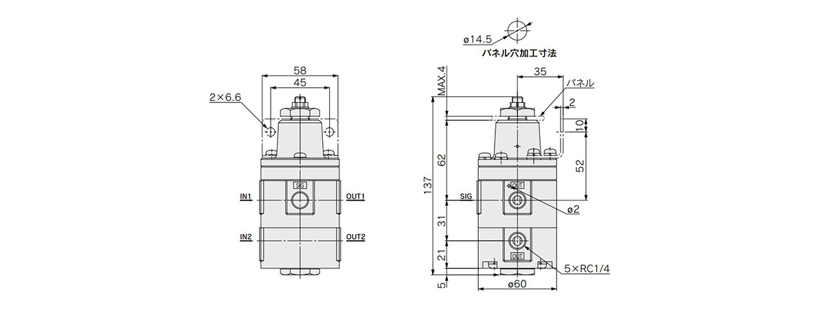 IL211 dimensional drawing