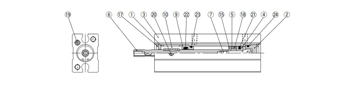 Basic type bore size 8 mm diagram