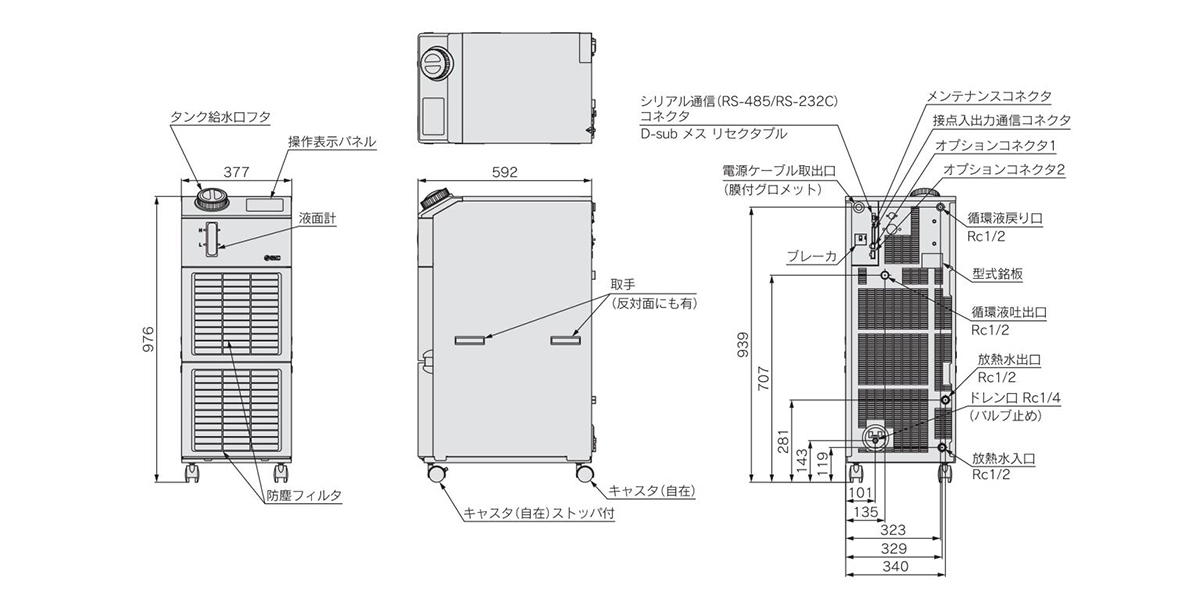 HRS050/060-W dimensions/diagram