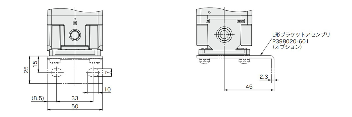 L-bracket dimensional drawing