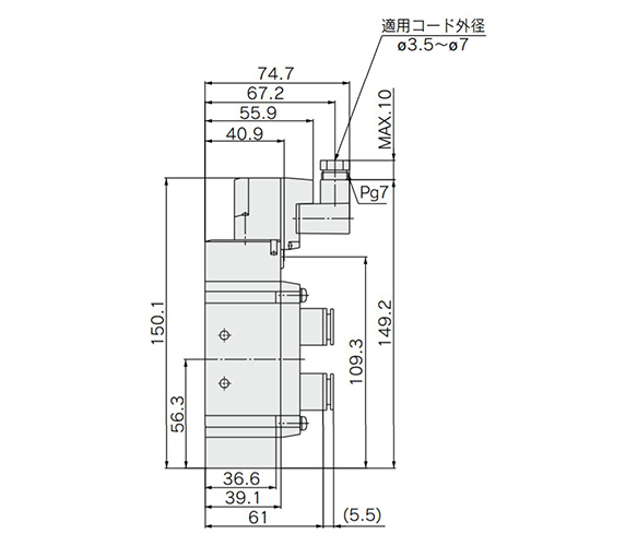 Đầu nối phích cắm DIN (D, Y): SY9120- □ D / Y □□ -C8 / N9 / C10 / N11 / C12 □ hình vẽ chiều