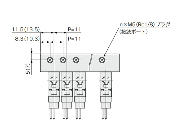 VQD1000-V Series dimensional drawing 2