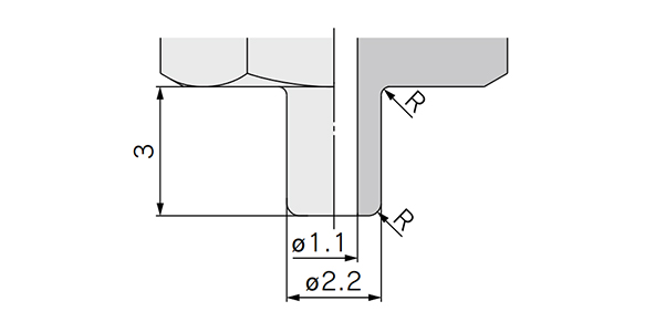 Adapter mounting part dimensional drawing