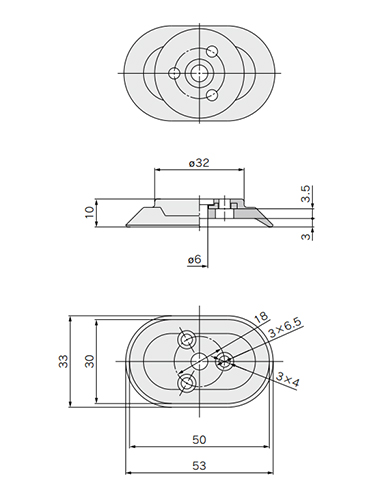 Heavy-Duty Type (Oval Type) ZP2-3050HW□ dimensional drawing