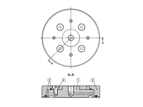 ø40 mm (body outer diameter), ø60 mm (body outer diameter), ø80 mm (body outer diameter), ø100 mm (body outer diameter) structural drawing