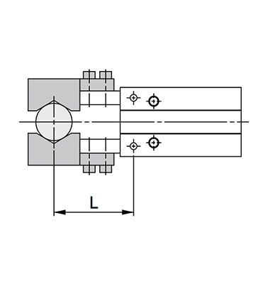 L: Gripping point length dimensional drawing (external gripping)