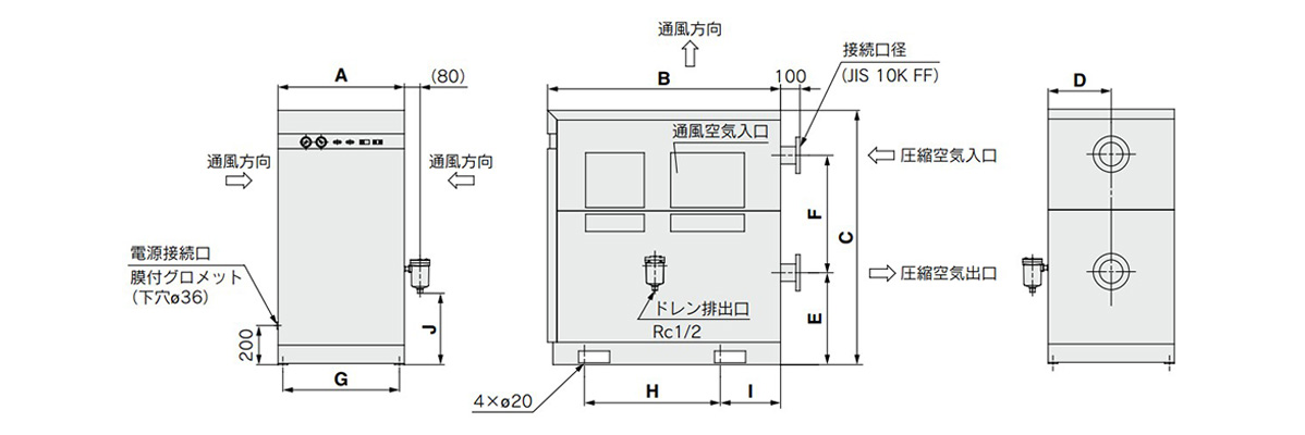 IDF190D/IDF240D dimensional drawing