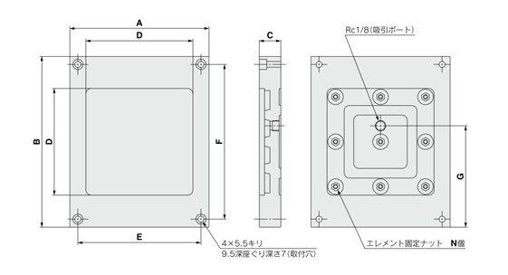 Drawing 1 of vacuum plate SP series