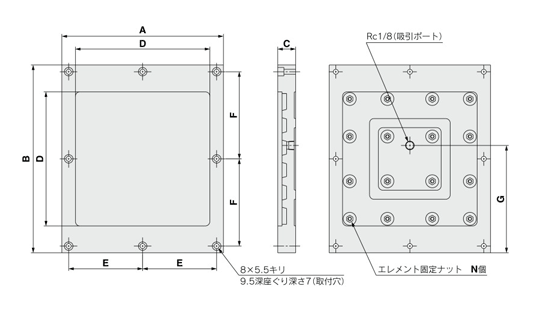 Drawing 2 of vacuum plate SP series