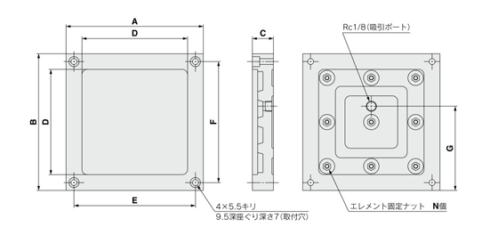 Drawing 3 of vacuum plate SP series