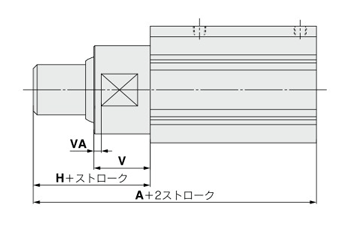 Improved water resistance, stopper cylinder, fixed mounting height, RSQ series, drawing