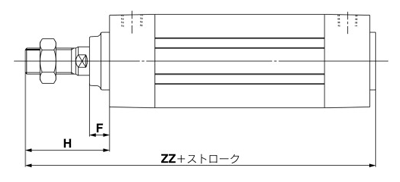 Improved water resistance, square tube type air cylinder, standard type, double acting / single rod, MB1 series, drawing